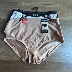 F.I.T womens light control high wasited briet size 2X Solid 3pk